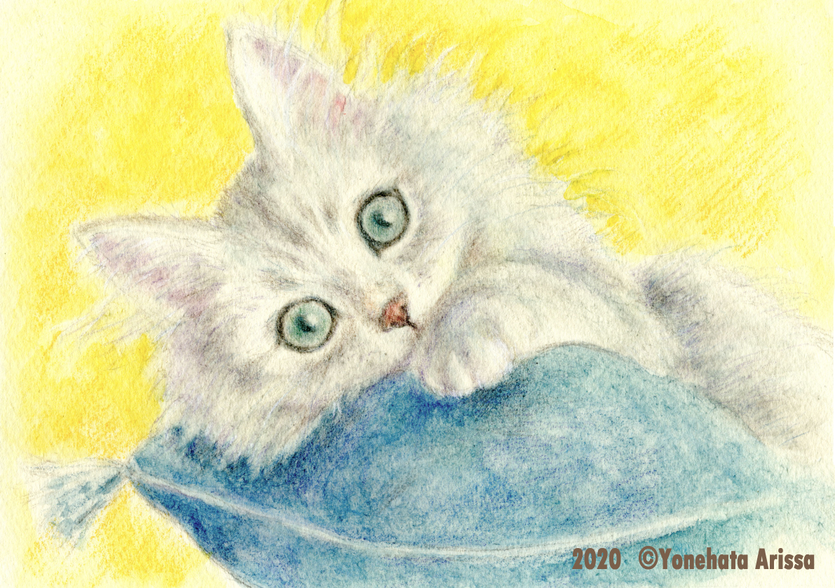 猫の水彩画イラスト
